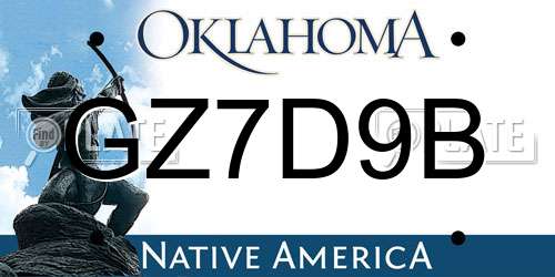 GZ7D9B Oklahoma License Plate