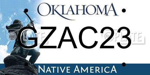 GZAC23 Oklahoma License Plate