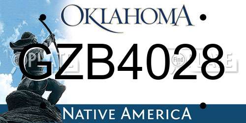 GZB4028 Oklahoma License Plate