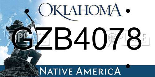 GZB4078 Oklahoma License Plate