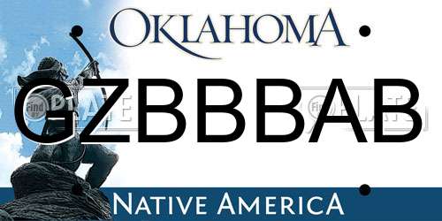 GZBBBAB Oklahoma License Plate