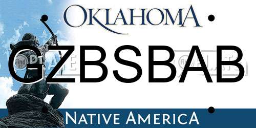 GZBSBAB Oklahoma License Plate