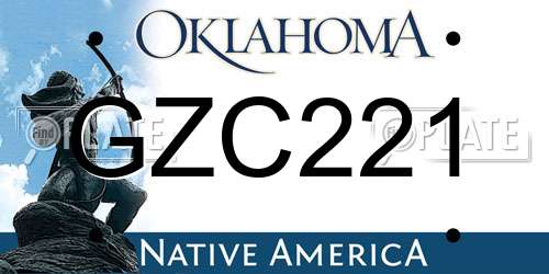 GZC221 Oklahoma License Plate