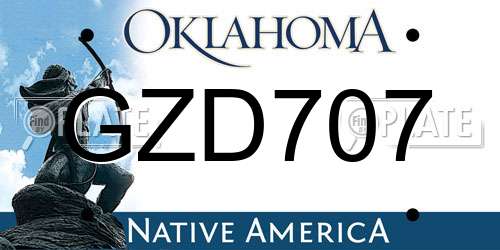 GZD707 Oklahoma License Plate