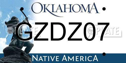 GZDZ07 Oklahoma License Plate