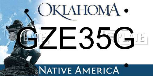 GZE35G Oklahoma License Plate