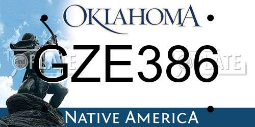 GZE386 Oklahoma License Plate