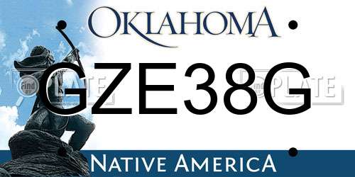 GZE38G Oklahoma License Plate