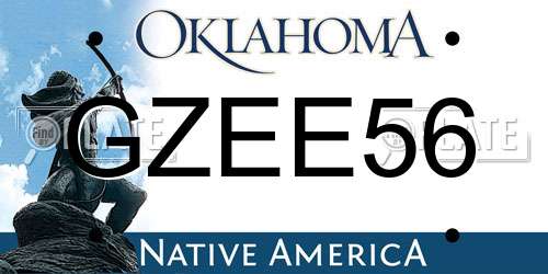 GZEE56 Oklahoma License Plate