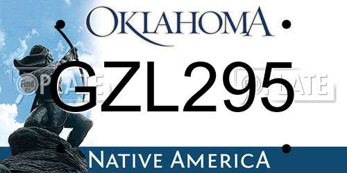 GZL295 Oklahoma License Plate
