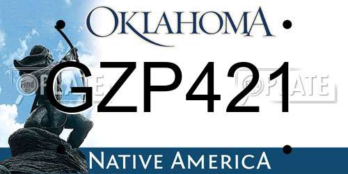 GZP421 Oklahoma License Plate