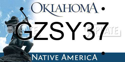 GZSY37 Oklahoma License Plate