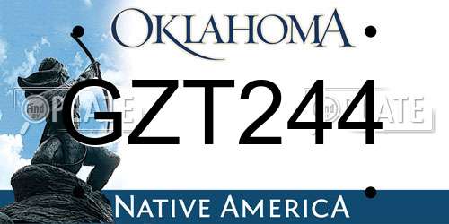GZT244 Oklahoma License Plate