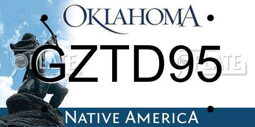 GZTD95 Oklahoma License Plate