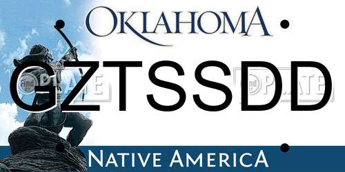 GZTSSDD Oklahoma License Plate