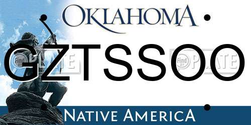GZTSSOO Oklahoma License Plate