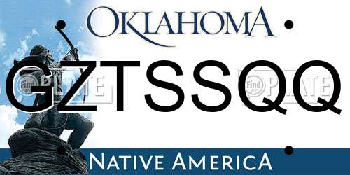 GZTSSQQ Oklahoma License Plate