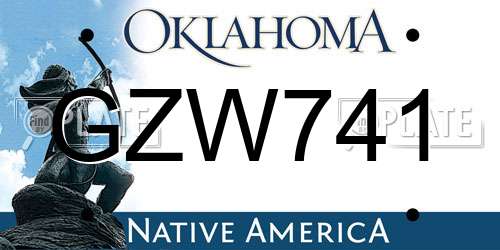 GZW741 Oklahoma License Plate