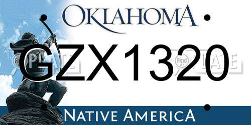 GZX1320 Oklahoma License Plate