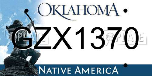 GZX1370 Oklahoma License Plate