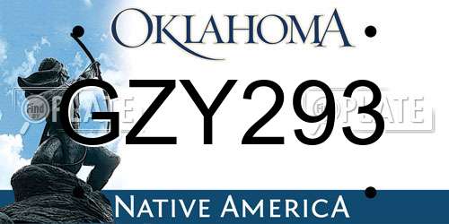 GZY293 Oklahoma License Plate