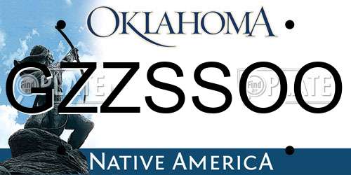 GZZSSOO Oklahoma License Plate