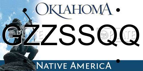 GZZSSQQ Oklahoma License Plate