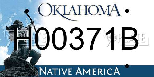 H00371B Oklahoma License Plate