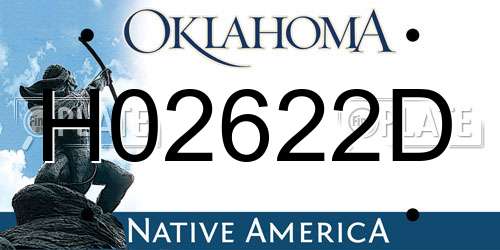 H02622D Oklahoma License Plate