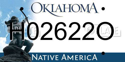 H02622O Oklahoma License Plate