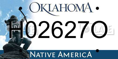H02627O Oklahoma License Plate