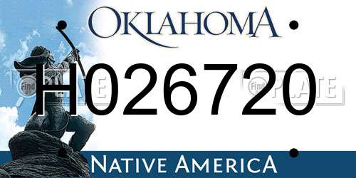 H026720 Oklahoma License Plate