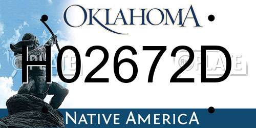 H02672D Oklahoma License Plate
