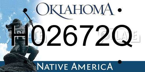 H02672Q Oklahoma License Plate
