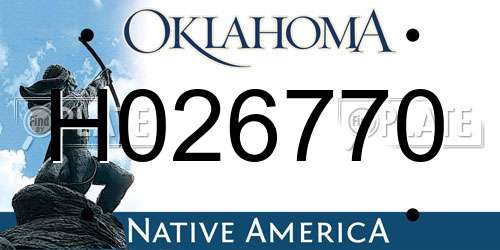 H026770 Oklahoma License Plate