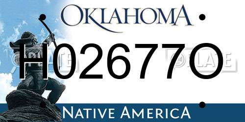 H02677O Oklahoma License Plate