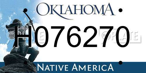 H076270 Oklahoma License Plate