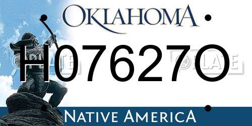 H07627O Oklahoma License Plate