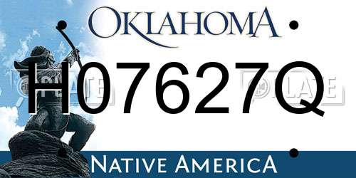 H07627Q Oklahoma License Plate