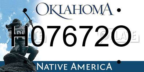H07672O Oklahoma License Plate