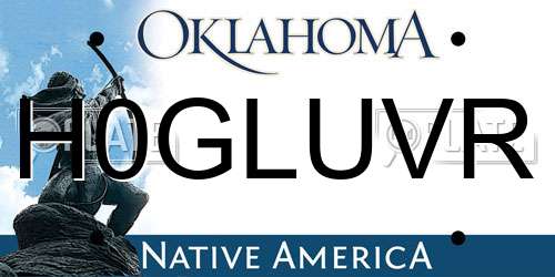 H0GLUVR Oklahoma License Plate