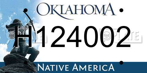 H124002 Oklahoma License Plate