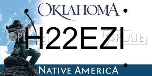 H22EZI Oklahoma License Plate