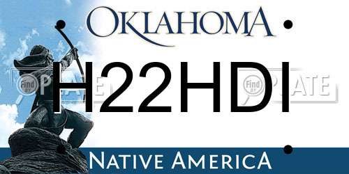 H22HDI Oklahoma License Plate