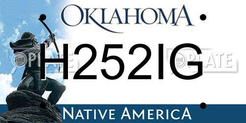 H252IG Oklahoma License Plate