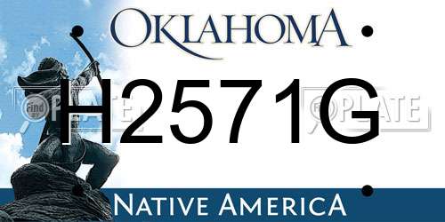 H2571G Oklahoma License Plate