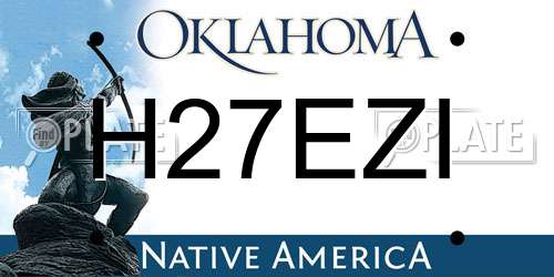 H27EZI Oklahoma License Plate