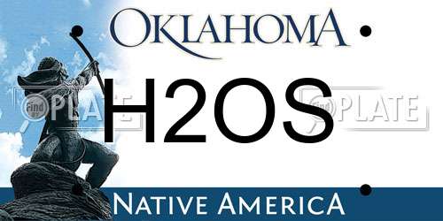 H2OS Oklahoma License Plate
