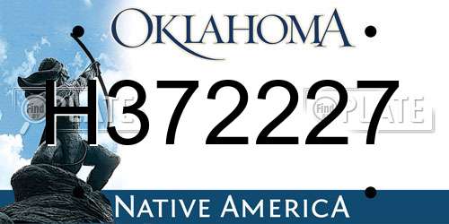H372227 Oklahoma License Plate