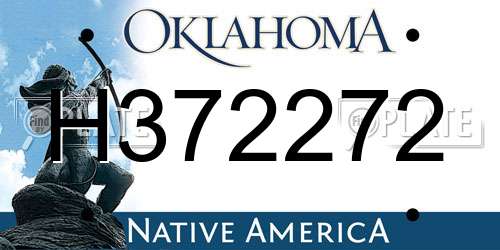 H372272 Oklahoma License Plate